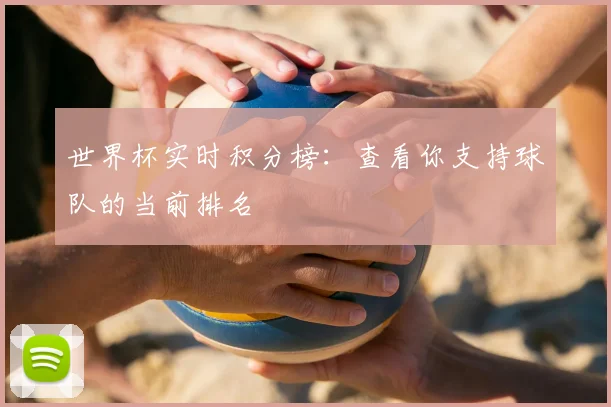 世界杯实时积分榜：查看你支持球队的当前排名